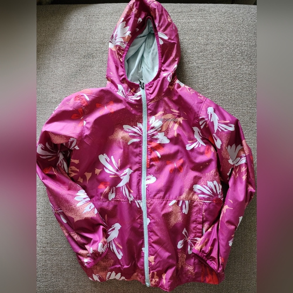 Girls Columbia reversible rain jacket - youth size medium
